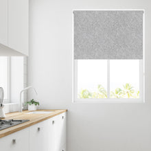 Load image into Gallery viewer, Aria Grey Leaf Thermal Blackout Roller Blind