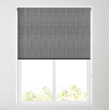 Load image into Gallery viewer, Black Embroidered Thermal Blackout Roller Blind
