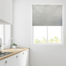 Load image into Gallery viewer, Cairo Silver Chenille Thermal Blackout Roller Blind