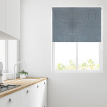 Load image into Gallery viewer, Charcoal Faux Silk Thermal Blackout Roller Blind