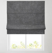 Load image into Gallery viewer, Charcoal Chenille Fully Lined Roman Blind