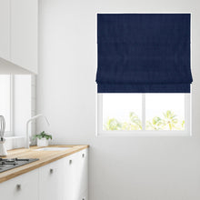 Load image into Gallery viewer, Navy Chenille Fully Lined Roman Blind