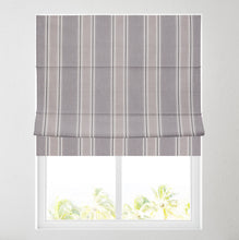 Load image into Gallery viewer, Cornwall Grey Stripe Lined Roman Blind
