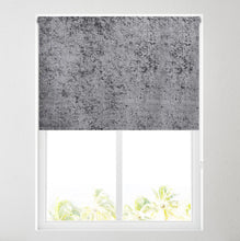 Load image into Gallery viewer, Charcoal Crushed Faux Velvet Thermal Roller Blind