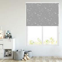 Load image into Gallery viewer, GLO Stars Grey Thermal Blackout Roller Blind