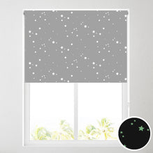 Load image into Gallery viewer, GLO Stars Grey Thermal Blackout Roller Blind