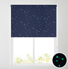 Load image into Gallery viewer, GLO Stars Navy Thermal Blackout Roller Blind