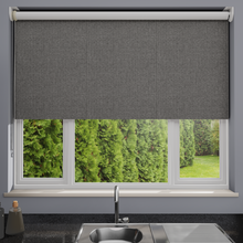 Load image into Gallery viewer, Marlow Graphite Blackout Roller Blind