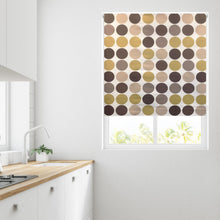 Load image into Gallery viewer, Circles Green Thermal Blackout Roller Blind
