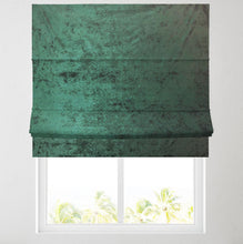 Load image into Gallery viewer, Velour Emerald Fully Lined Roman Blind