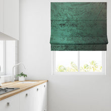 Load image into Gallery viewer, Velour Emerald Fully Lined Roman Blind