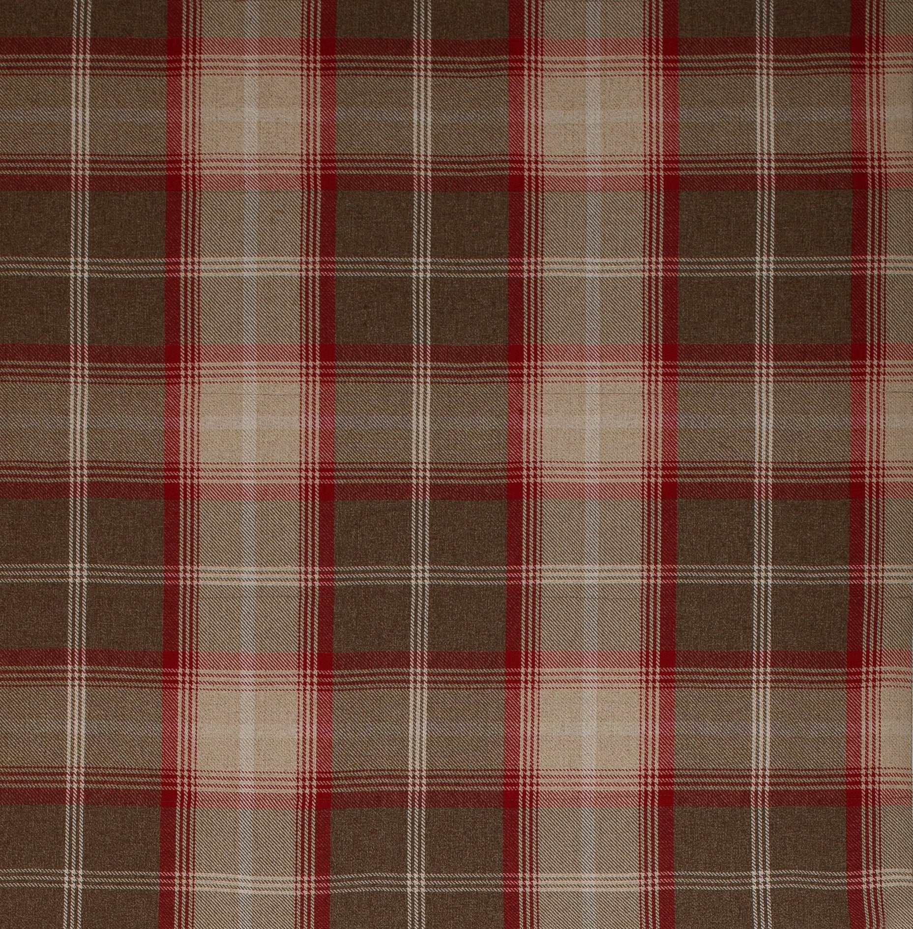 Tartan Check Red Lined Roman Blind