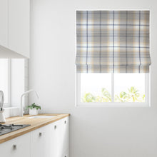 Load image into Gallery viewer, Tartan Check Ochre Lined Roman Blind