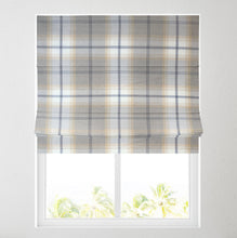 Load image into Gallery viewer, Tartan Check Ochre Lined Roman Blind