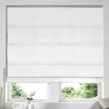 Load image into Gallery viewer, Alsea White Faux-Silk Roman Blind