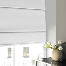 Load image into Gallery viewer, Alsea White Faux-Silk Roman Blind