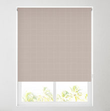 Load image into Gallery viewer, Ara Check Natural Thermal Blackout Roller Blind
