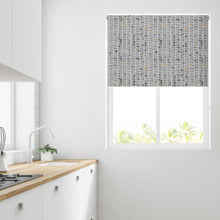 Load image into Gallery viewer, Oval Abstract Grey & Ochre Thermal Blackout Roller Blind