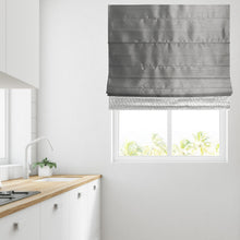 Load image into Gallery viewer, Silver Sequined Border Lined Roman Blind