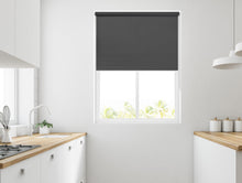 Load image into Gallery viewer, Bella Noir Black Blackout Roller Blind