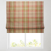 Load image into Gallery viewer, Tartan Check Rust Lined Roman Blind