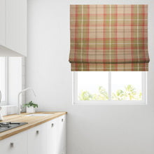 Load image into Gallery viewer, Tartan Check Rust Lined Roman Blind