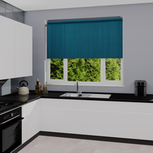 Load image into Gallery viewer, Bexley Teal Dim Out Roller Blind