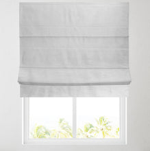 Load image into Gallery viewer, White Linen Blackout Lined Roman Blind