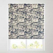 Load image into Gallery viewer, Navy Blue Boats & Lighthouse Daylight Roller Blind