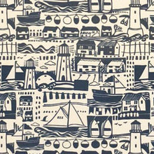 Load image into Gallery viewer, Navy Blue Boats & Lighthouse Daylight Roller Blind