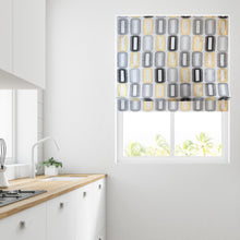 Load image into Gallery viewer, Grey & Ochre Ellipse Lined Roman Blind