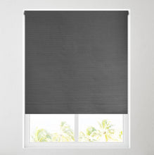 Load image into Gallery viewer, Charcoal Ribbed Thermal Blackout Roller Blind