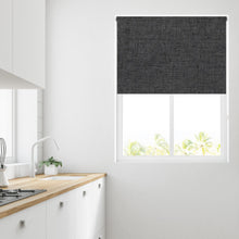 Load image into Gallery viewer, Charcoal Linen Thermal Blackout Roller Blind