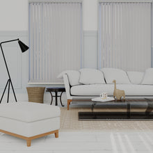 Load image into Gallery viewer, Bella Frost White Blackout Vertical Blinds