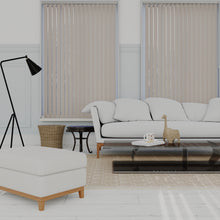 Load image into Gallery viewer, Bella Modesty Cream Blackout Vertical Blinds