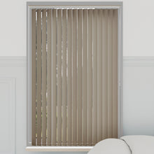 Load image into Gallery viewer, Bella Taupe Blackout Vertical Blinds