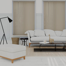 Load image into Gallery viewer, Splash Hessian Natural Vertical Blinds