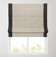 Load image into Gallery viewer, Ara Bordered  Natural &amp; Black Lined Roman Blind

