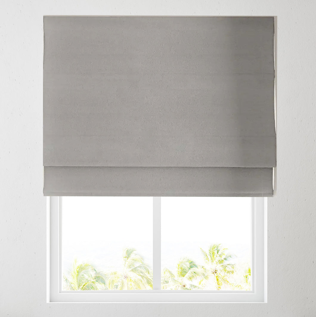 Soft Textured Ara mid grey Lined Roman Blind