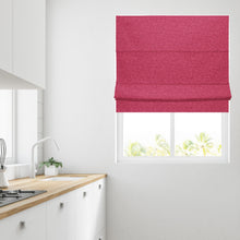 Load image into Gallery viewer, Soft Textured Ara Raspberry Lined Roman Blind
