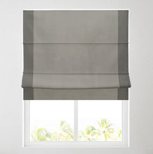 Load image into Gallery viewer, Ara Bordered  Grey &amp; Charcoal Lined Roman Blind
