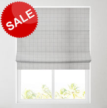 Load image into Gallery viewer, Soft Textured Ara Check Grey Roman Blind
