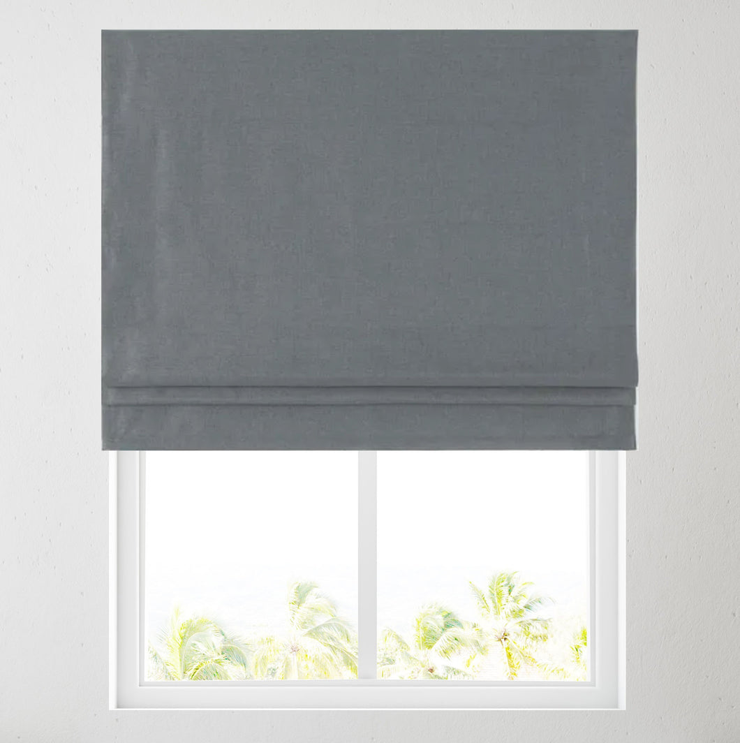 Atlanta Grey Lined Roman Blind