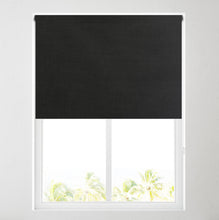 Load image into Gallery viewer, Black Linen Thermal Blackout Roller Blind

