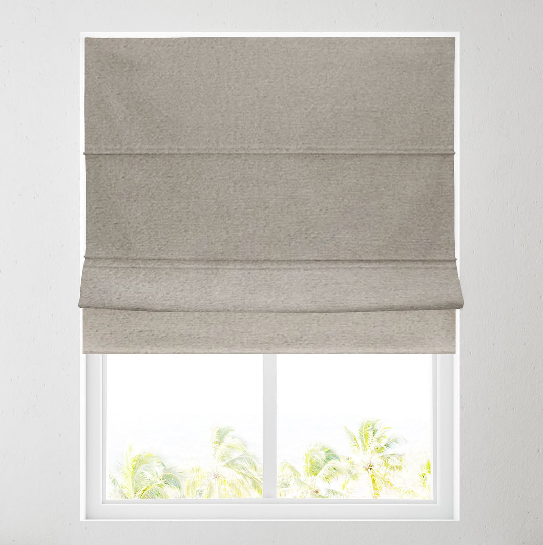 Mushroom Chenille Lined Roman Blind