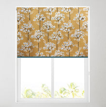 Load image into Gallery viewer, Reversible Eva Teal/Ochre Thermal Blackout Roller Blind
