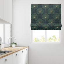 Load image into Gallery viewer, Green Fan Leaf Lined Roman Blind
