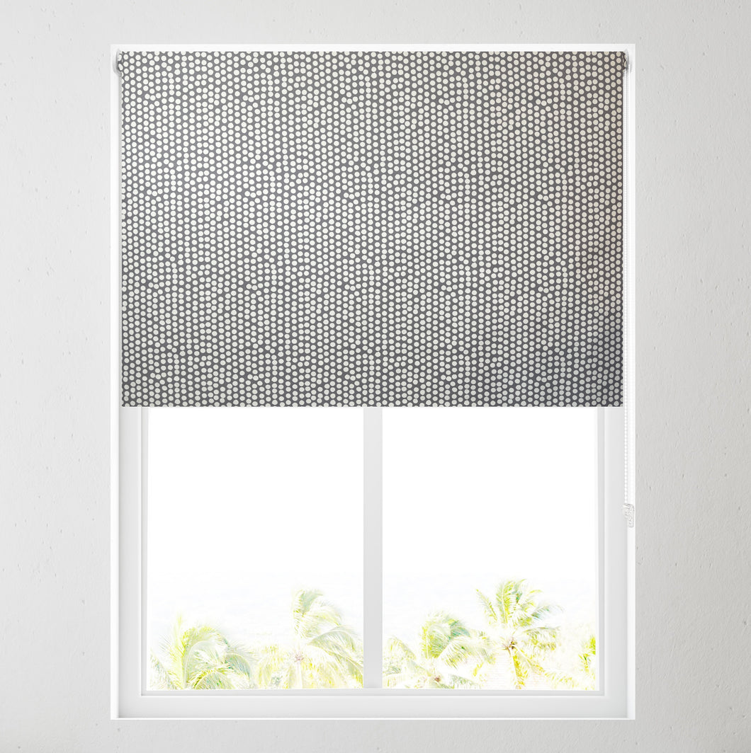 Grey Dot Thermal Blackout Roller Blind