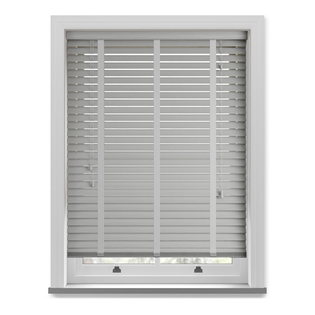 Harbour Grey Faux Wood Venetian Blind with Tapes