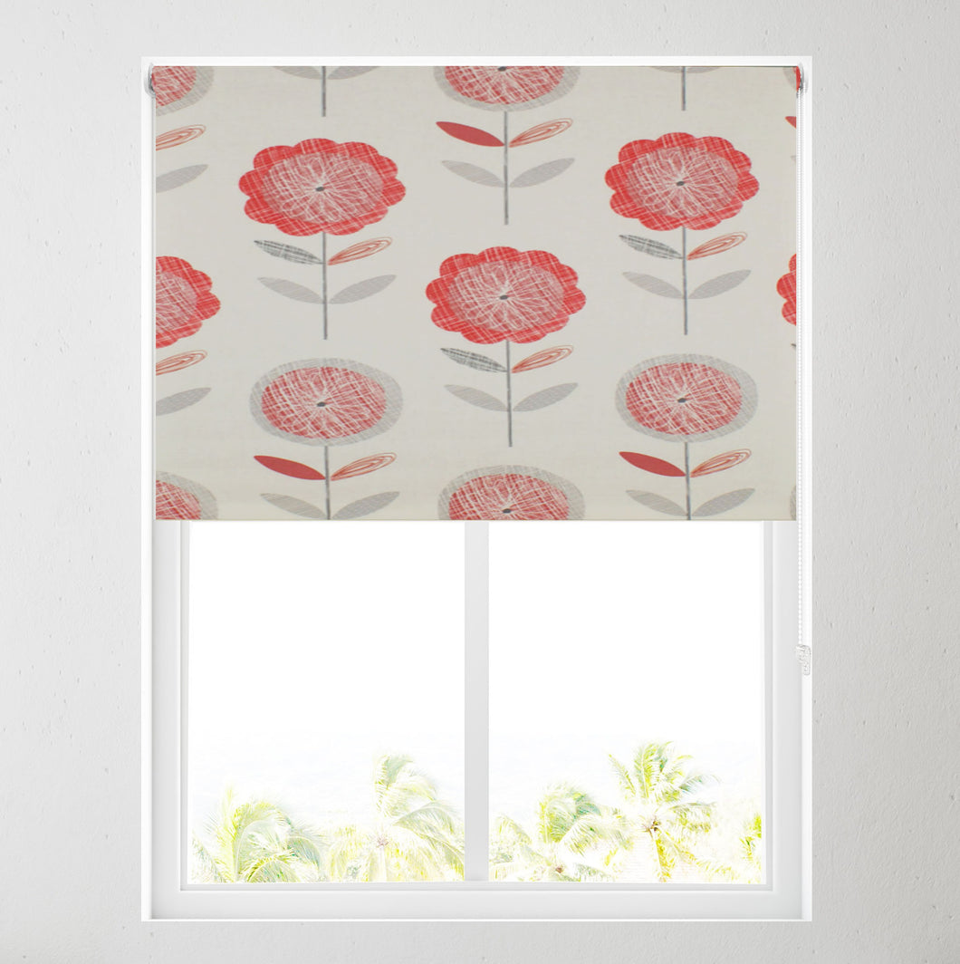 Isabella Red Flower Daylight Roller Blind